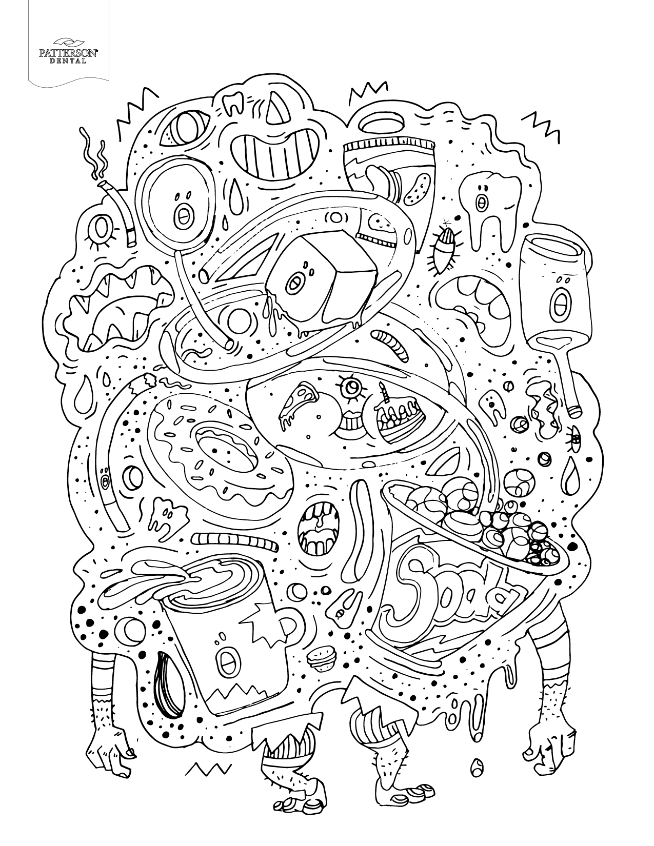 Toothy adult coloring pages printable