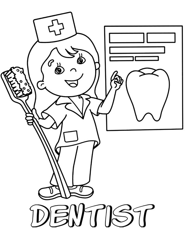 Coloring pages dentist printable coloring sheet