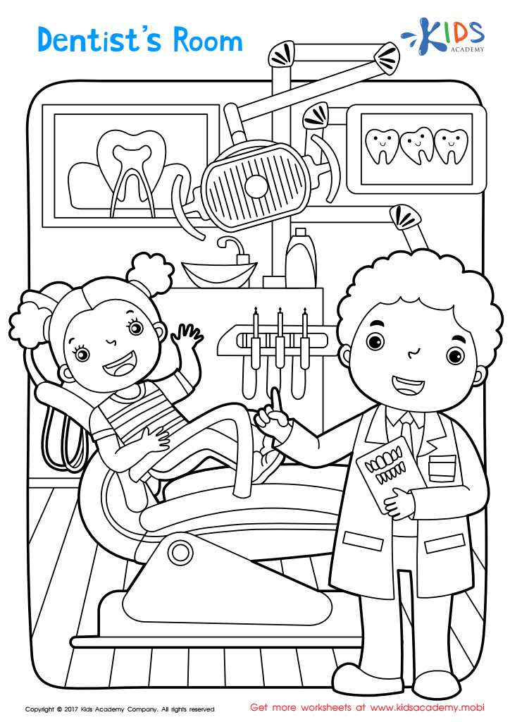 Dental coloring page worksheet free printable worksheet for children