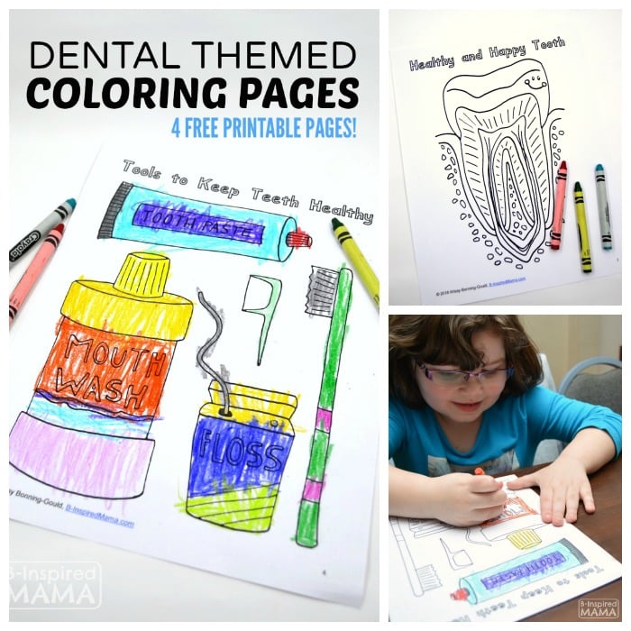 Free dental coloring pages for kids