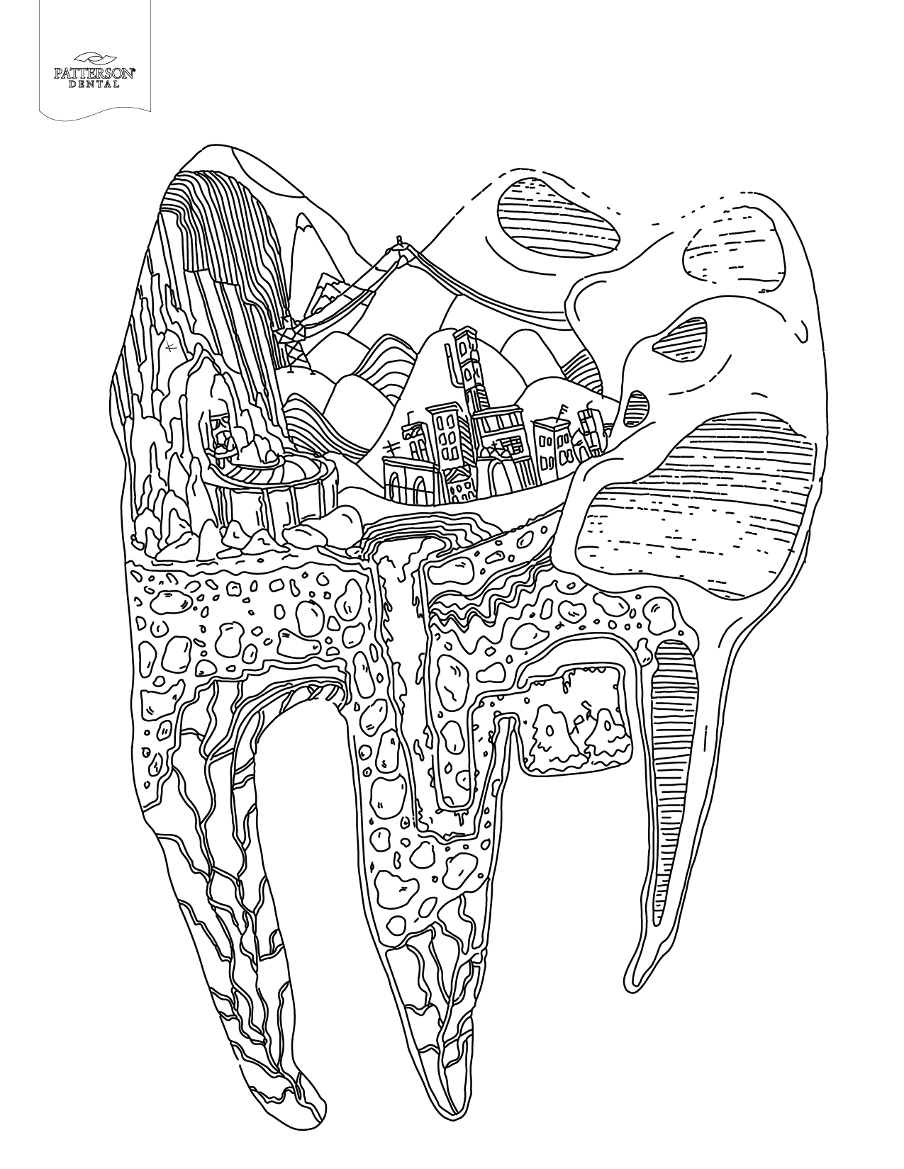 Toothy adult coloring pages printable