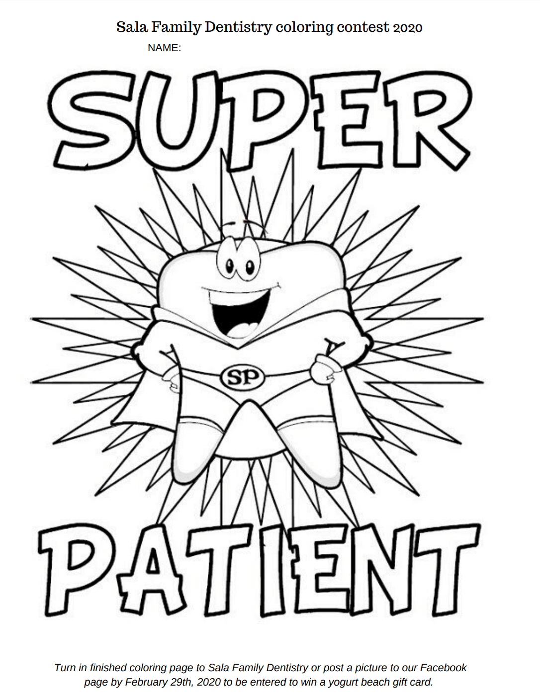 Dental health awareness month coloring contest