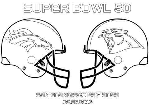 Super bowl carolina panthers vs denver broncos coloring page free printable coloring pages