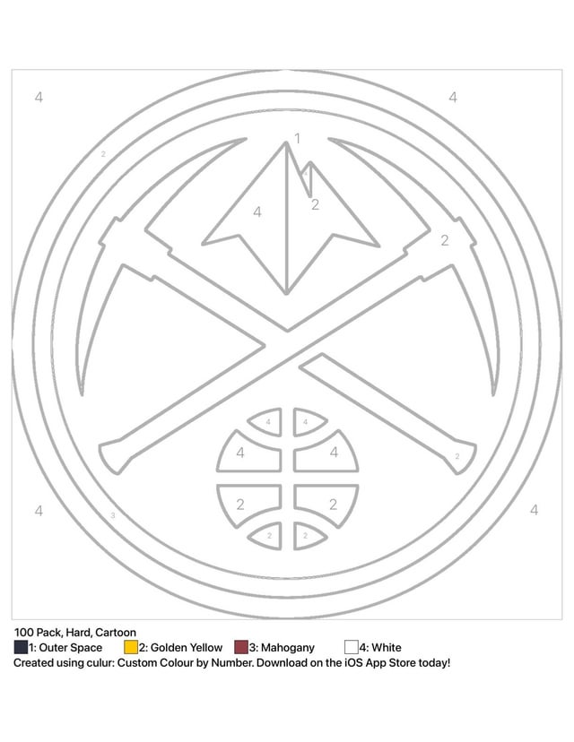 Nuggets logo turned into a color by numbersð rdenvernuggets