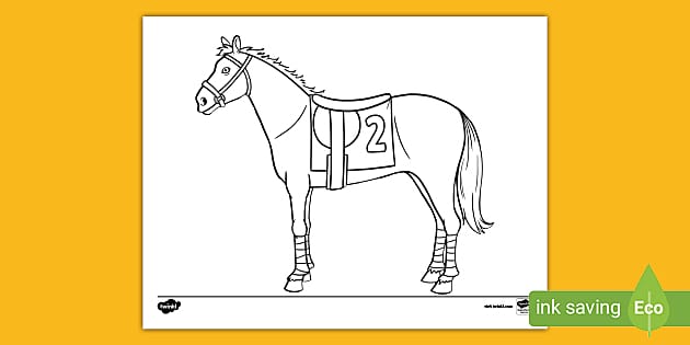 Racehorse coloring sheet teacher