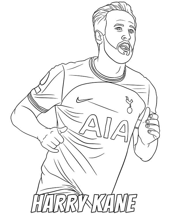 Harry kane coloring page soccerfootball player by topcoloringpages on