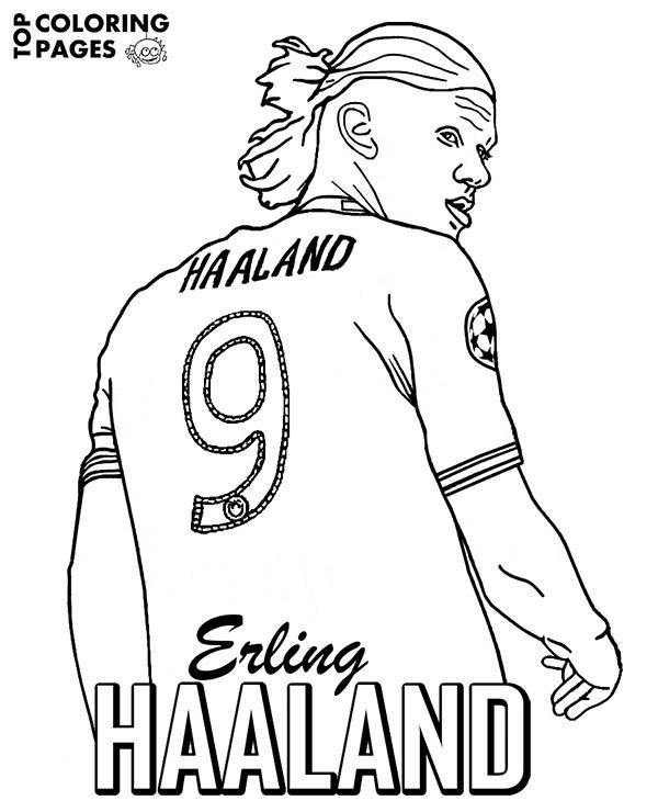Erling haaland coloring page by topcoloringpages on