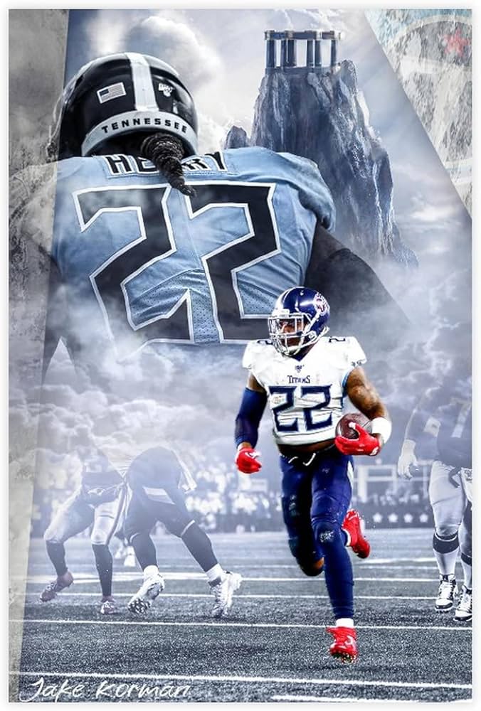 Derrick henry jr football canvas poster wall art decor print picture paintings for living room bedroom decoration unframe xinchxcm posters prints