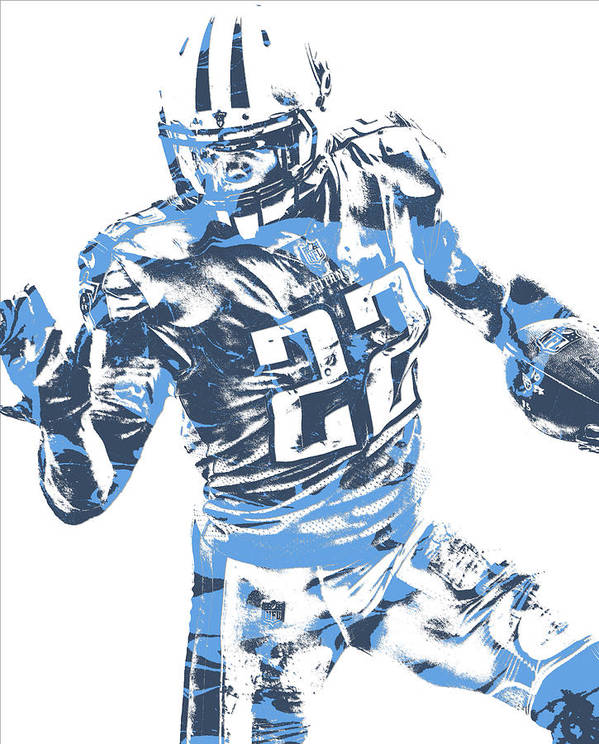 Derrick henry tennessee titans pixel art art print by joe hamilton