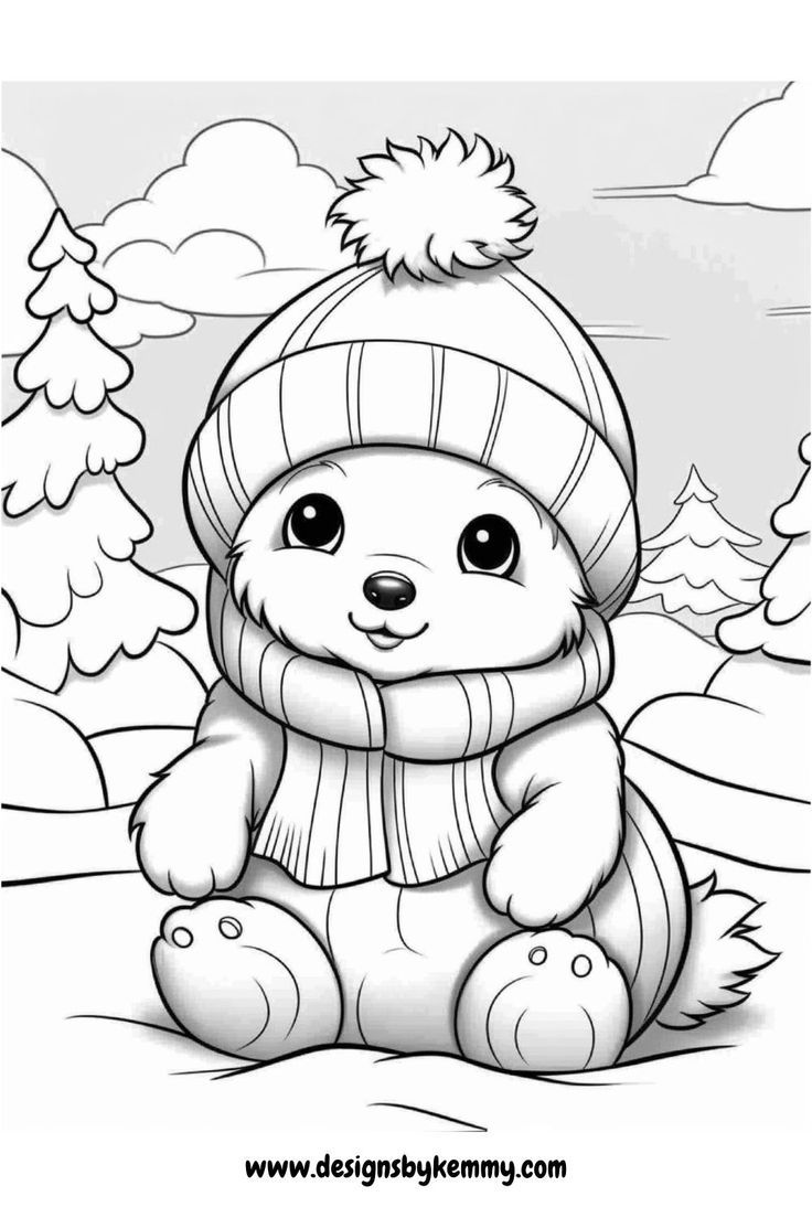 Free christmas animal coloring pages cute animals coloring pages for adults designs by kemmy in animal coloring pages coloring pages dog coloring page