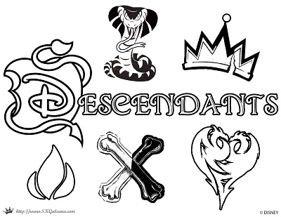 Free disney descendants coloring pages â