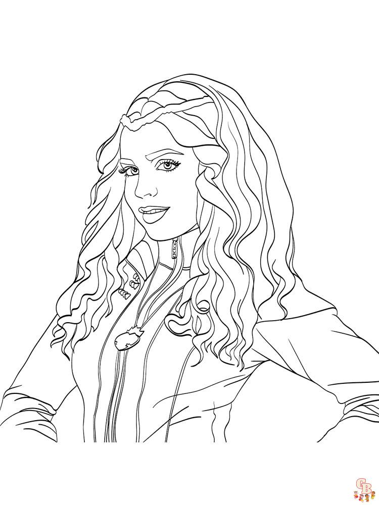 Descendants coloring pages free and printable for kids