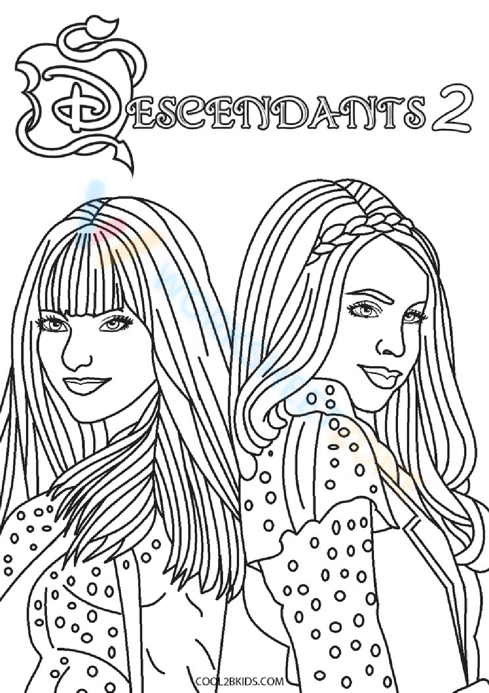 Free printable descendants coloring pages for kids