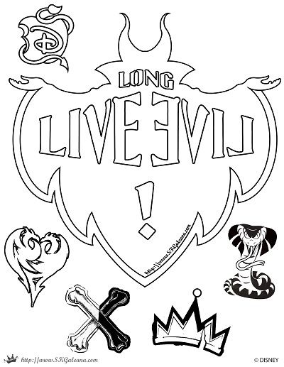 Free disney descendants coloring pages â