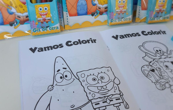 Kit de colorir bob esponja produtos especiais