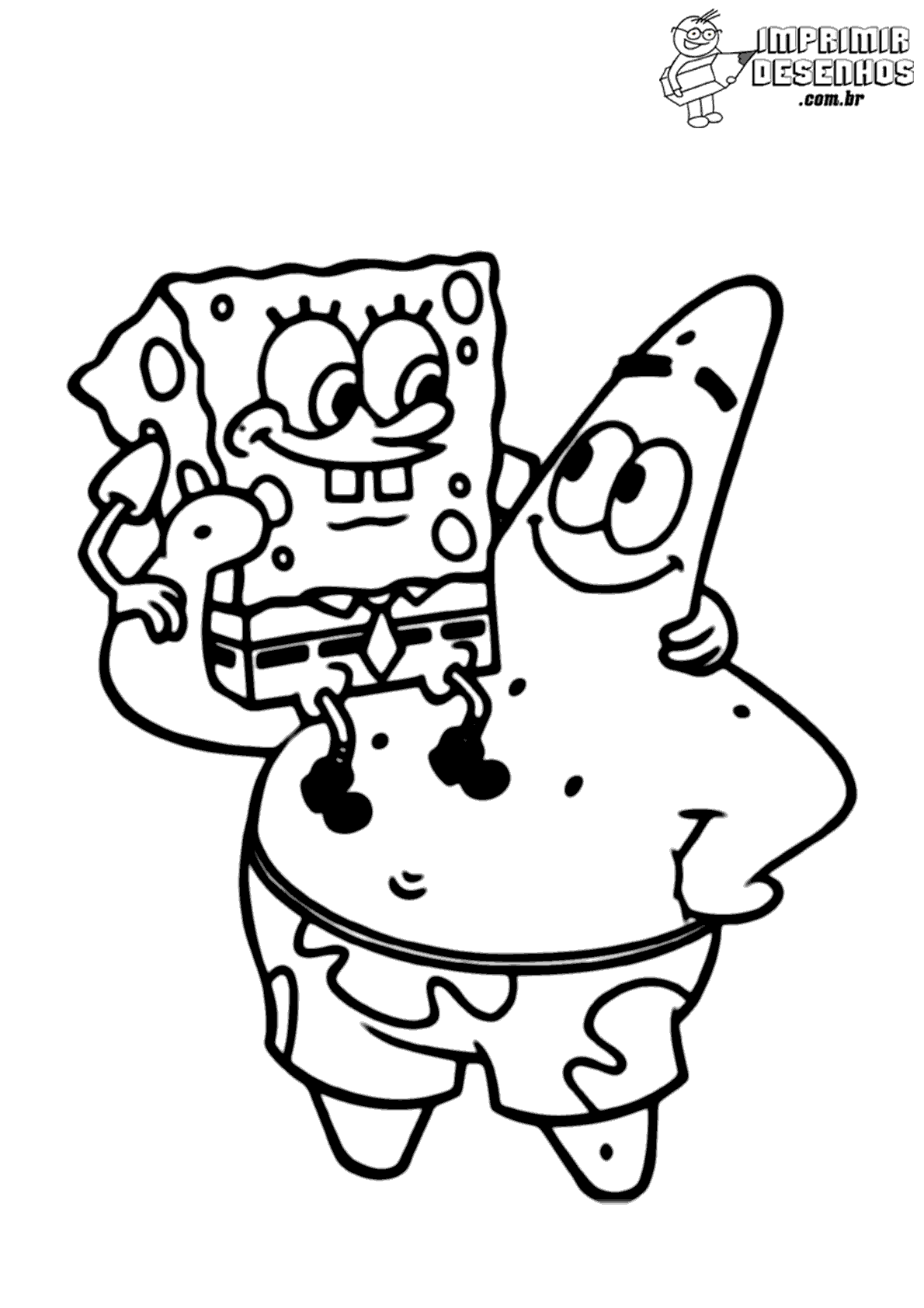 Bob esponja no colo para colorir