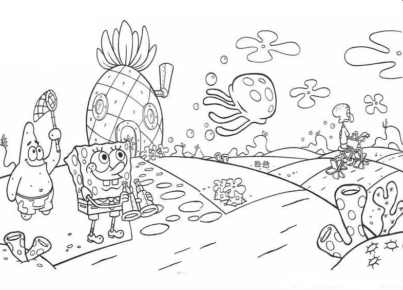 Desenhos do bob esponja para colorir e imprimir