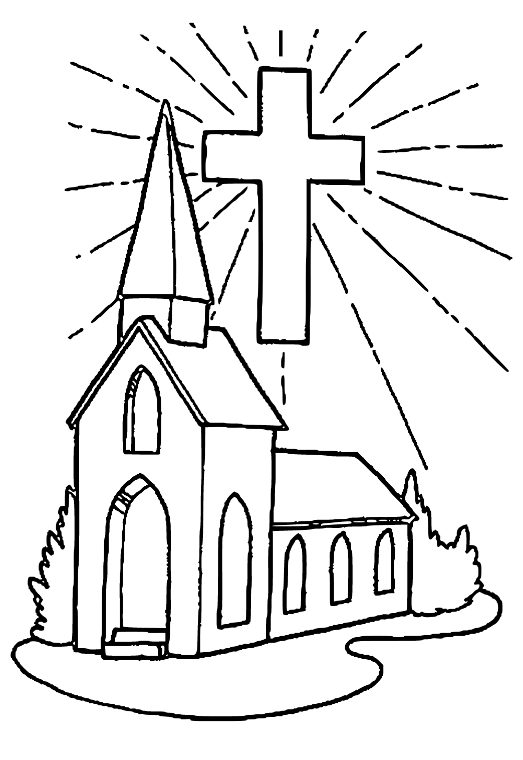 Desenho e imagem cristão igreja para colorir e imprimir grãtis para adultos e crianãas