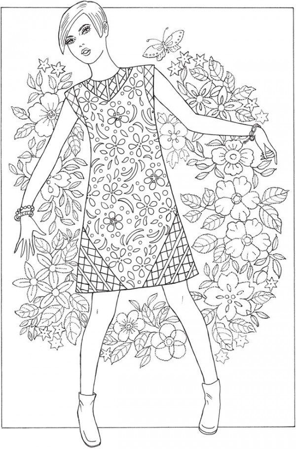 Get groovy with these s fashion coloring pages