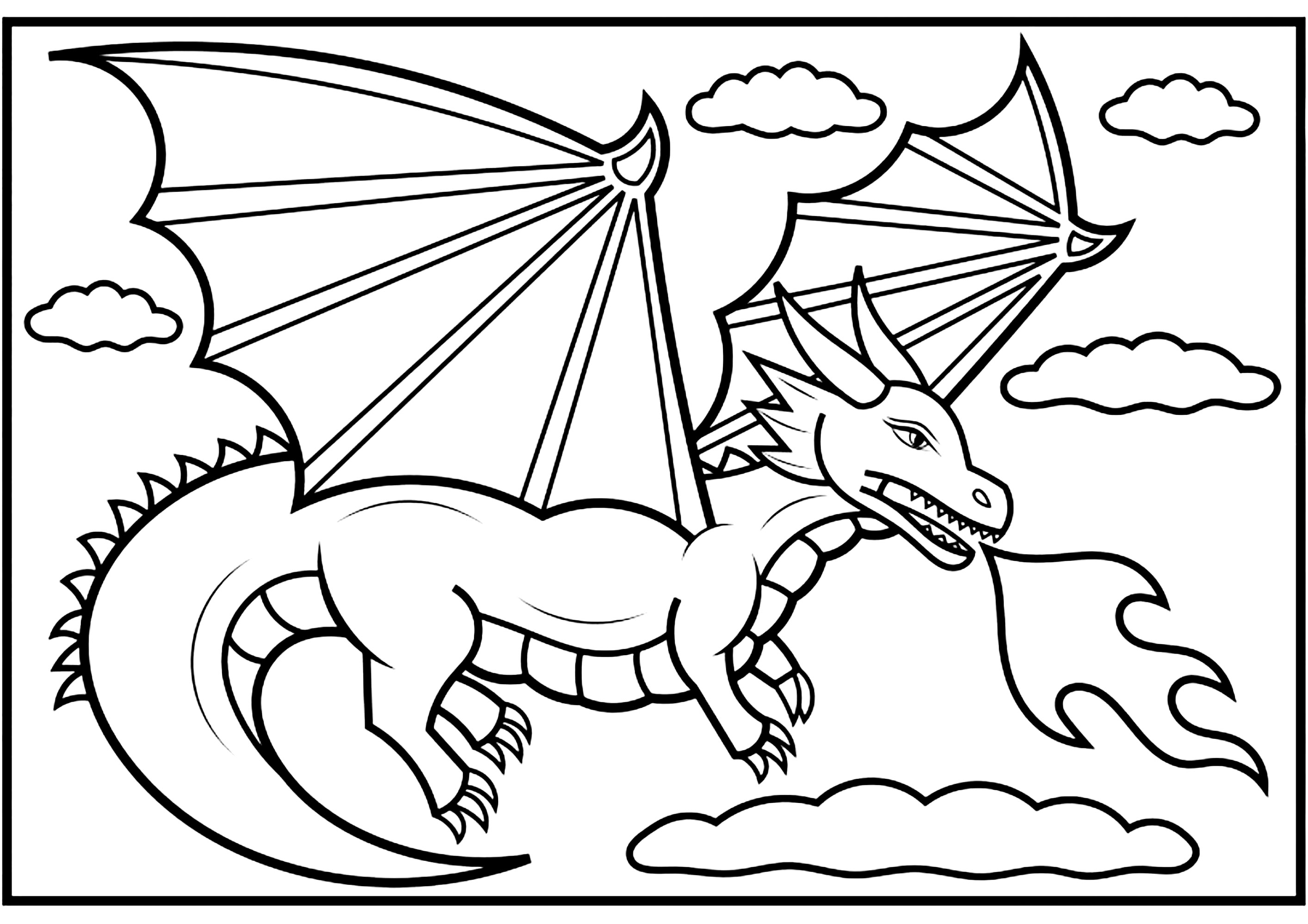 Desenhos para colorir de dragão de fogo para colorir grãtis para crianãas fogo desenho para colorir