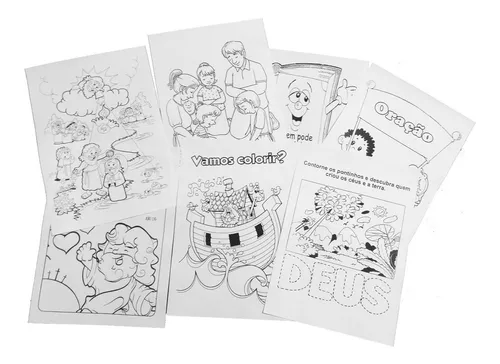 Kit desenhos bãblicos para colorir folha a parcelamento sem acrãscimo