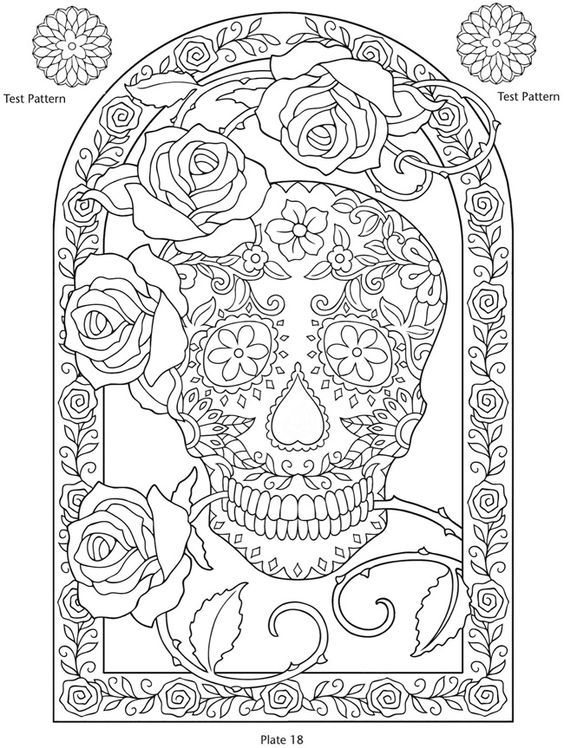 Desenhos para adultos libro de colores dia de muertos imãgenes para colorear para adultos