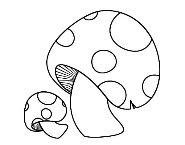 Mushrooms free coloring page