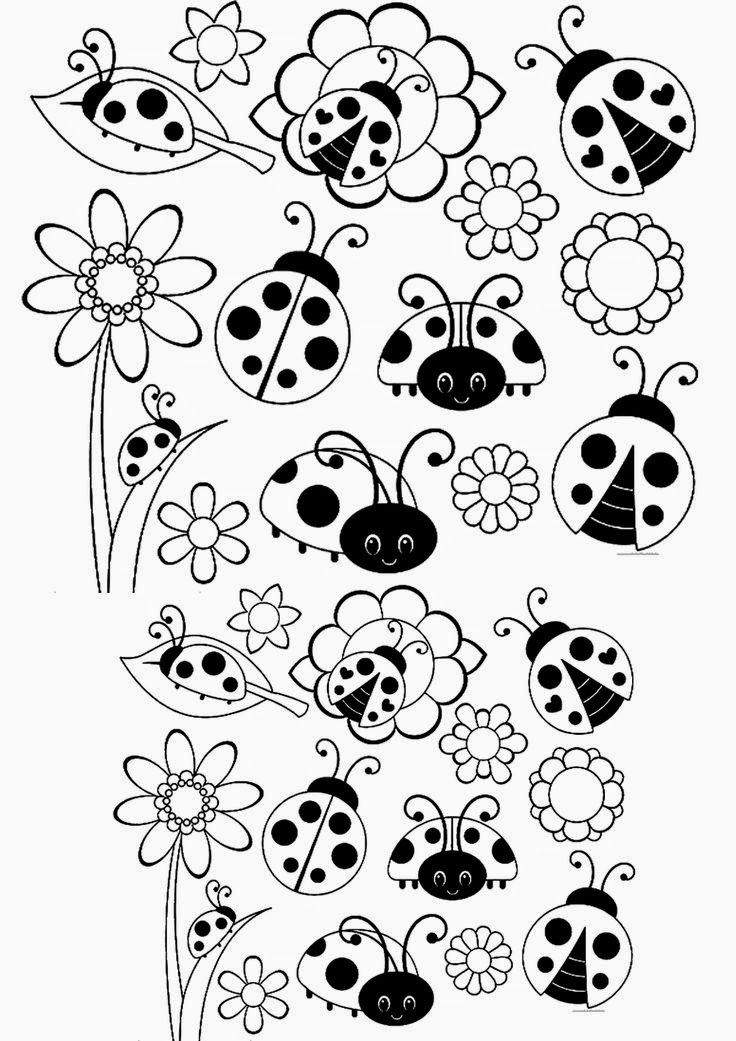 Baã da web desenhos e riscos de joaninhas para colorir pintar imprimir ou preparar atividades ladybug coloring page butterfly coloring page coloring pages