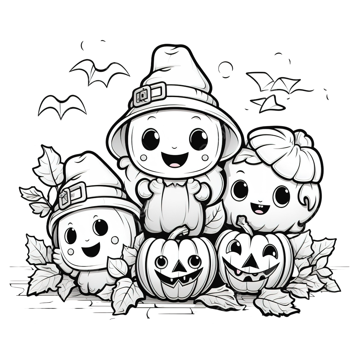 Desenho de pãgina para colorir halloween crianãas design arte em linha png desenho de dia das bruxas desenho de anel desenho infantil png imagem para download gratuito