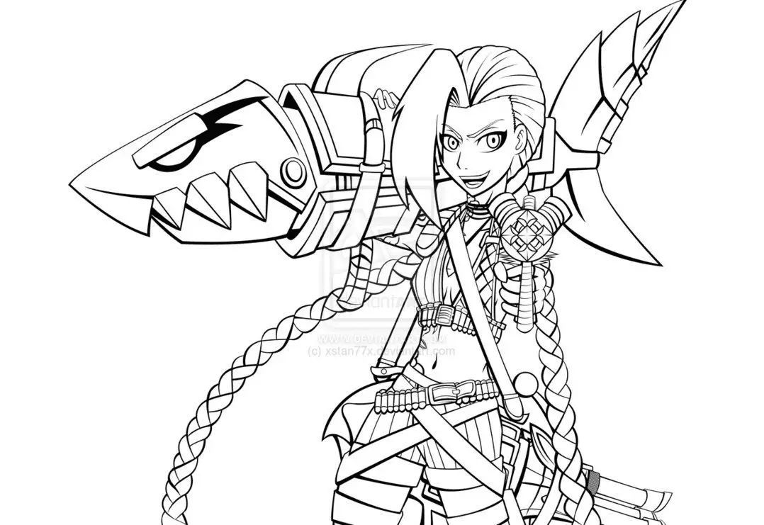 From league of legends coloring pages cartoon coloring pages manga coloring book jinx league of legends