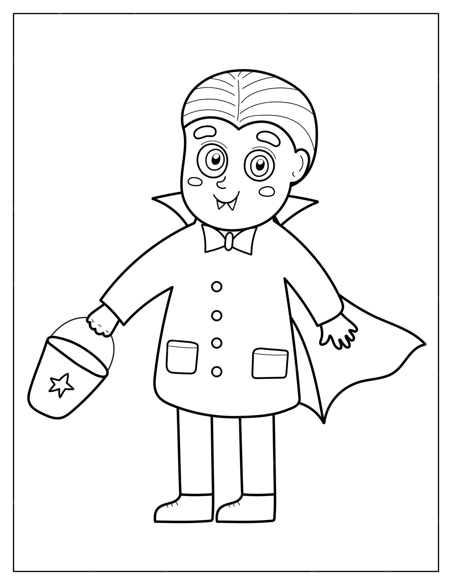 Desenhos de lindo menino vampiro para colorir e imprimir vampiro para desenhar