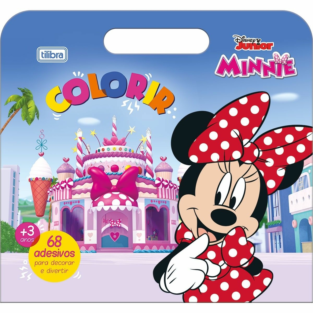 Maleta para colorir tilia mickey mouse ou minnie mouse folhas adesivos unitãrio