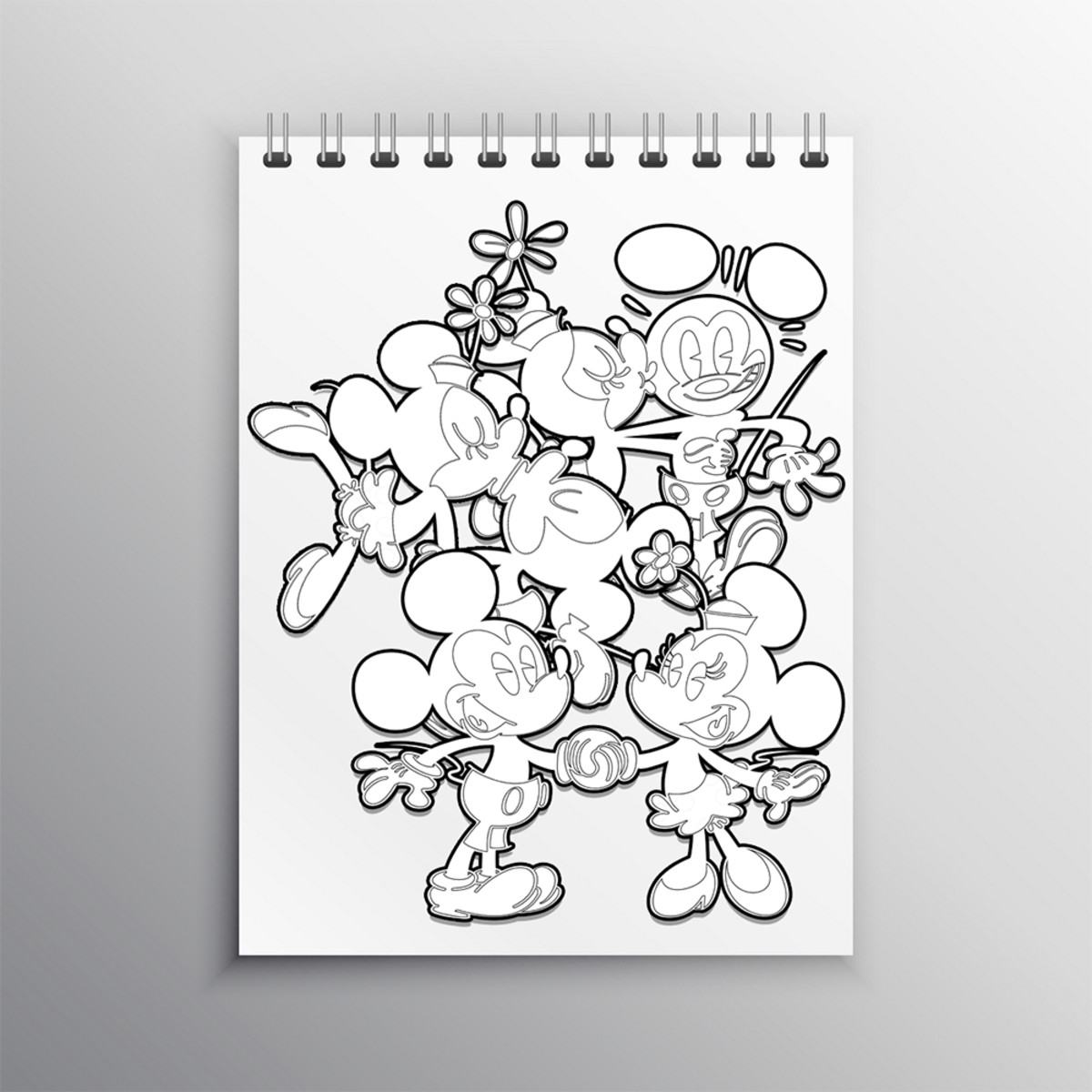 Vetores desenhos para colorir do novo mickey mouse e amigos