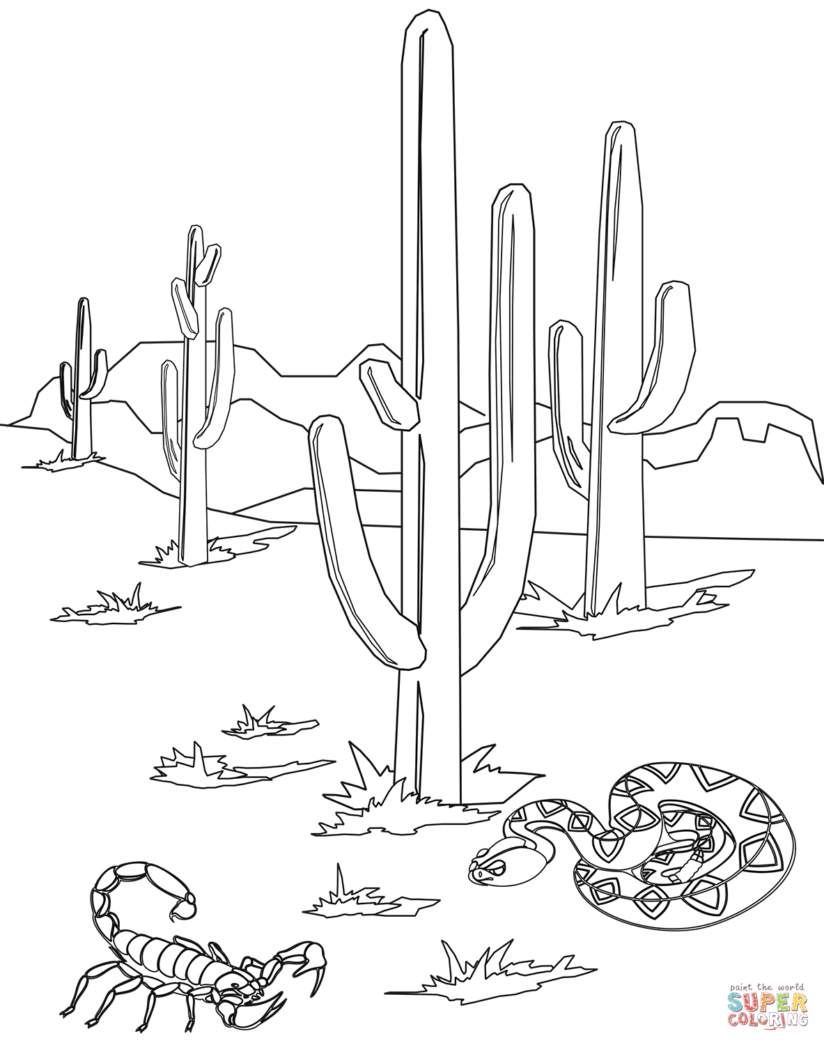 Desert animals coloring page free printable coloring pages