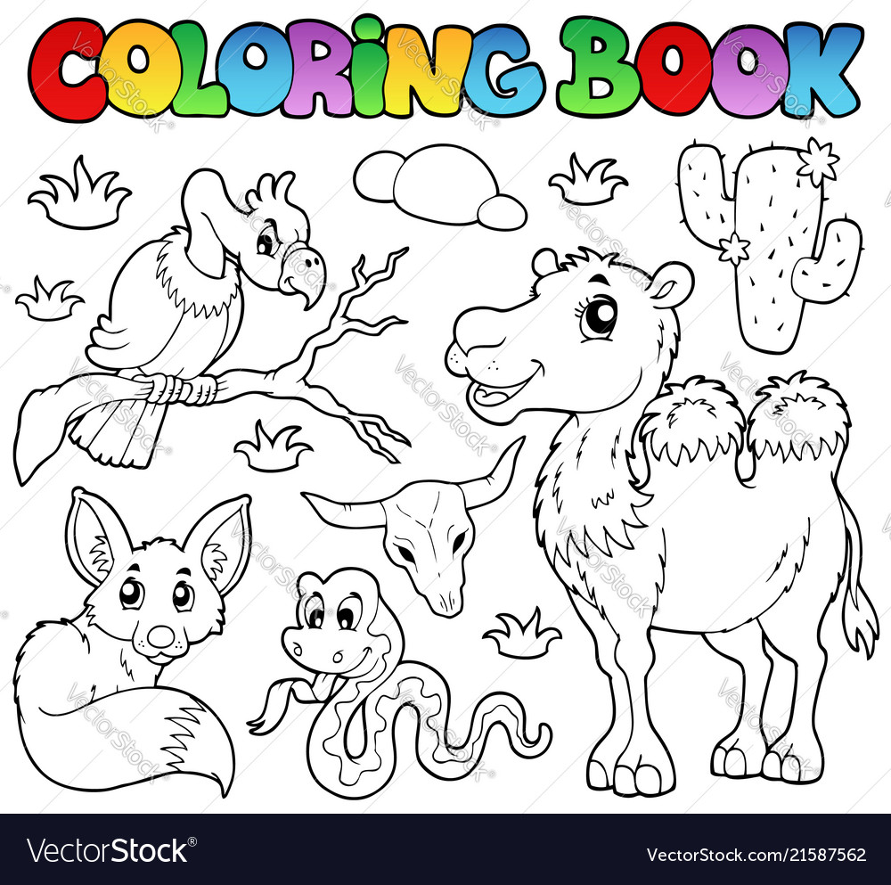 Coloring book desert animals royalty free vector image