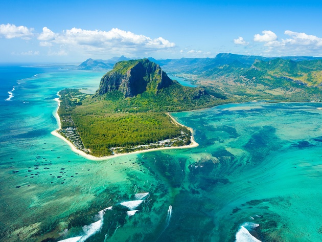 Wallpapers ozean die berge insel wolken mauritius der himmel kãste