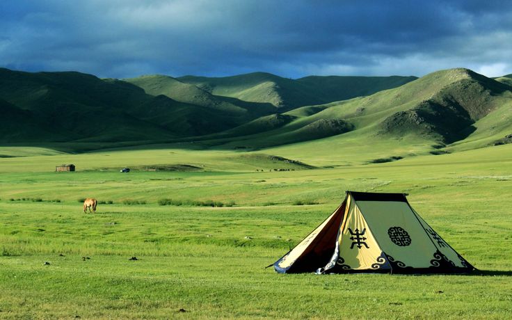 Nature landscape mongolia tents steppe field hill wallpaper amenagement jardin touriste tourisme