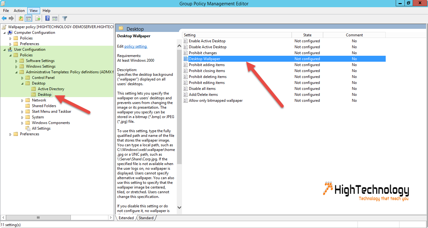 How to apply desktop wallpaper through group policy a doma