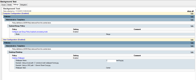 Set wallpaper on rds host server sessions how