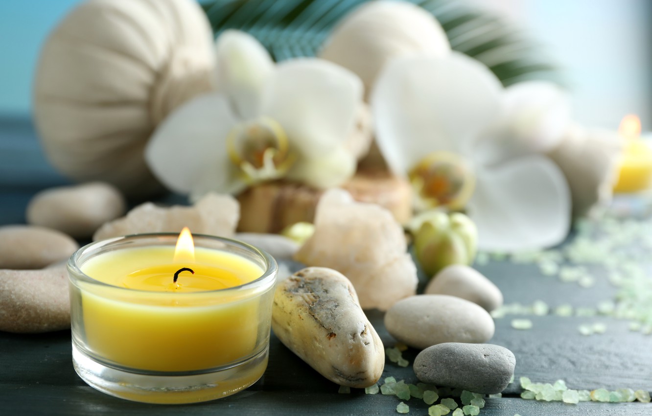 Wallpaper flowers stones candles relax flowers spa still life candles salt spa salt wellness images for desktop section ñðð