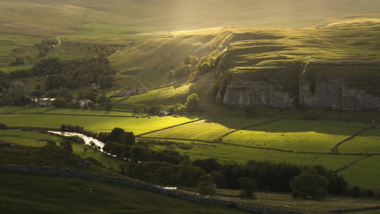 North yorkshire england rock river view field autumn wallpapers hd desktop and mobile backgrounds