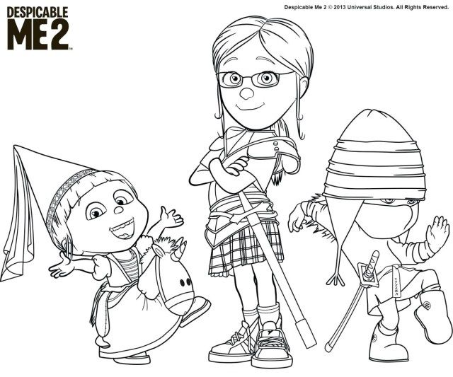 Colorful despicable me coloring pages