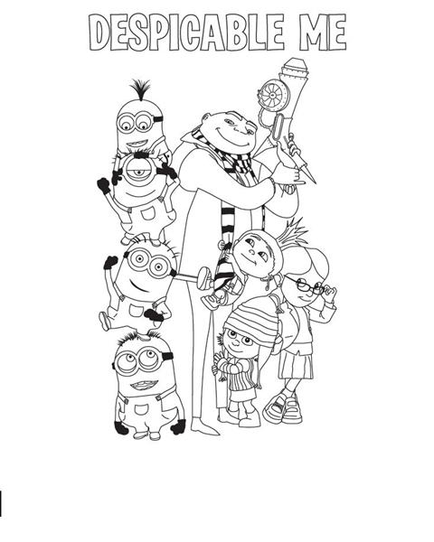 Despicable me coloring pages team colors