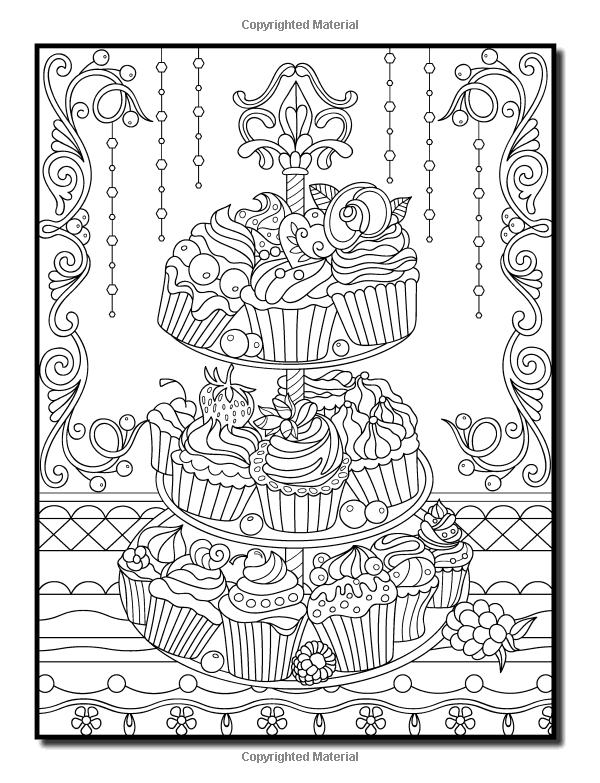 Amazon delicious desserts an adult coloring book with whimsical cake designs lovely pastry pâ coloring books mom coloring pages free adult coloring pages