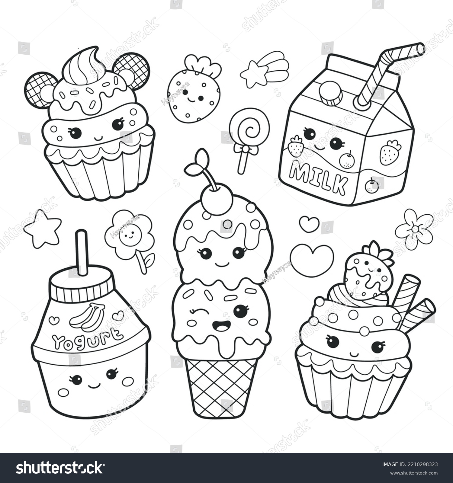 Dessert coloring page royalty