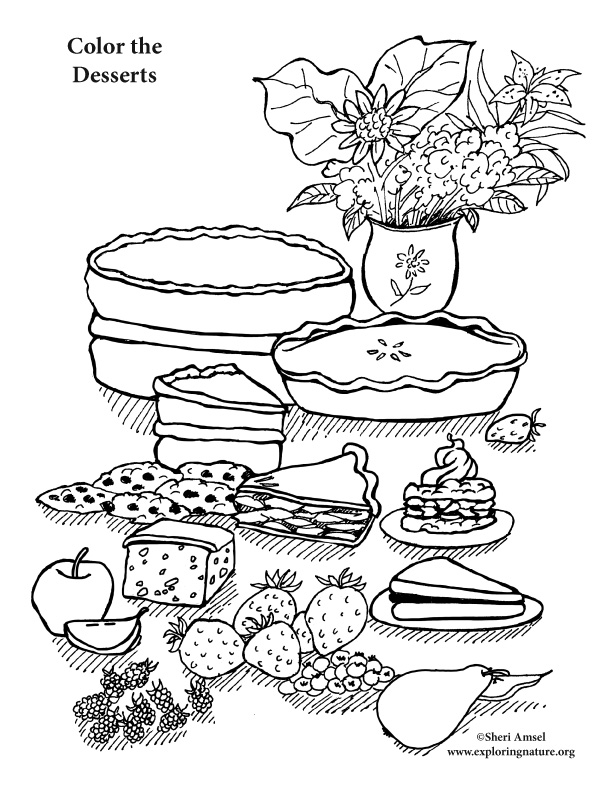 Dessert coloring page