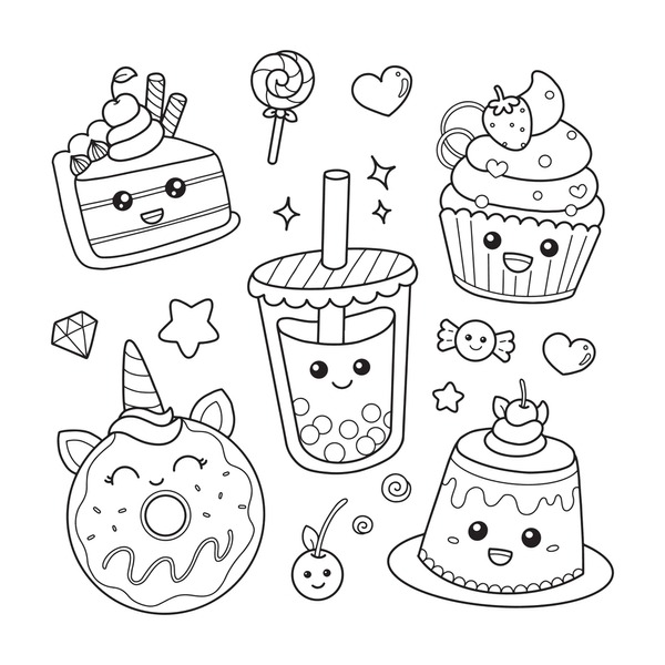 Thousand coloring page kids food royalty