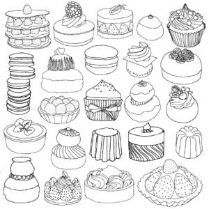 Desserts coloring pages printable for free download