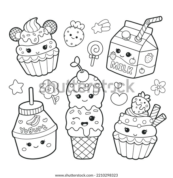 Dessert coloring page royalty