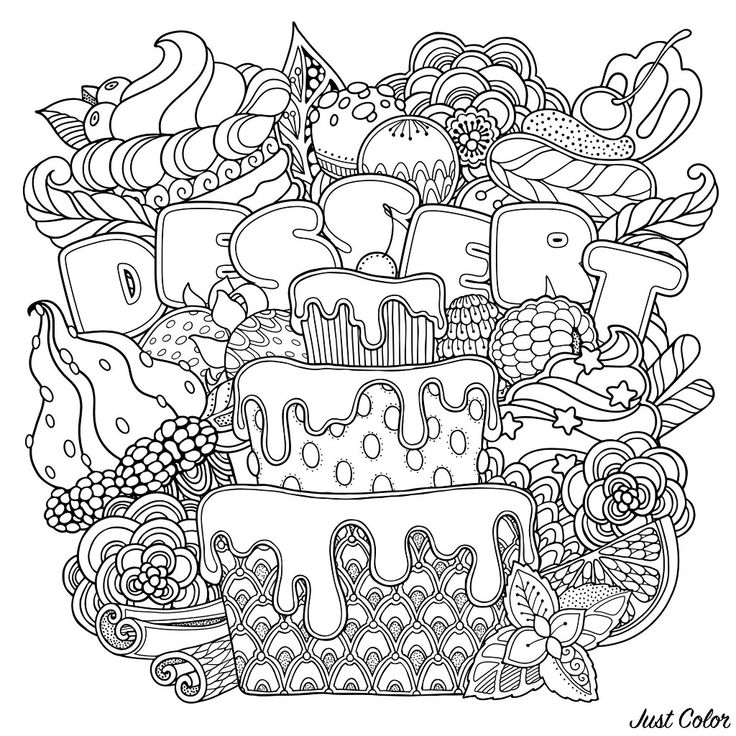 Dessert coloring pages easy to color detailed coloring pages coloring pages to print coloring book pages